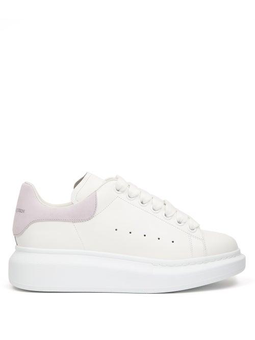 Alexander Mcqueen - Oversized Raised-sole Leather Trainers - Womens - White Multi