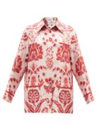 Etro - Floral-print Silk Jacket - Womens - Red White