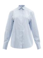 Matchesfashion.com Another Tomorrow - Men's Oversized Striped Cotton-poplin Shirt - Womens - Blue White