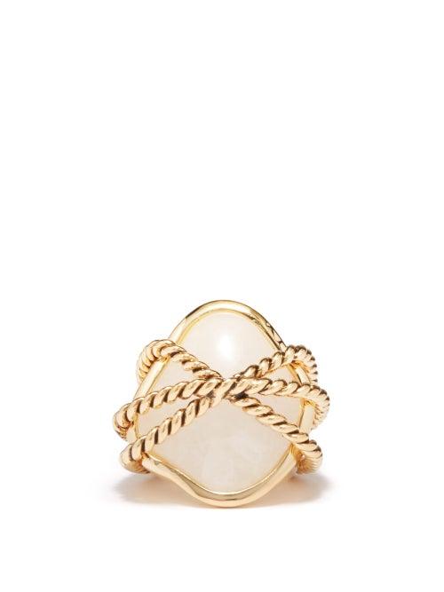 Aurlie Bidermann - Mycene Rock Crystal 18kt Gold-plated Ring - Womens - Gold Multi