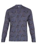 Etro Paisley-print Granddad-collar Cotton Shirt