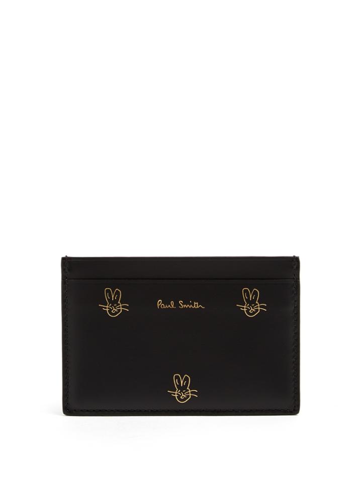 Paul Smith Bunnies-print Leather Cardholder