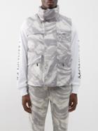 4 Moncler Hyke - Vanil Brushstroke-print Down Gilet - Mens - Beige Multi