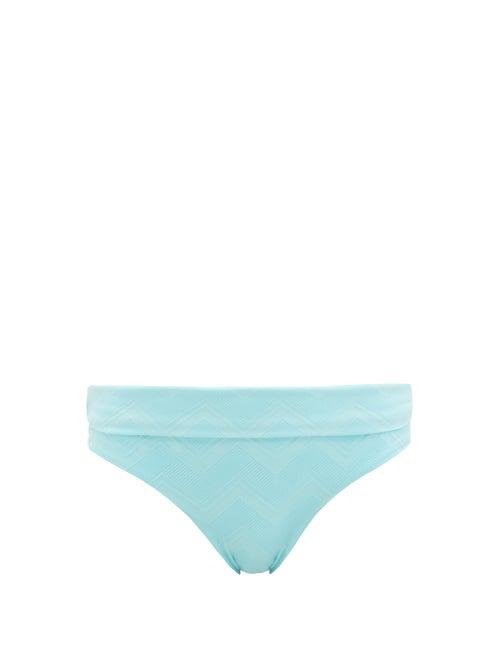 Matchesfashion.com Melissa Odabash - Brussels Zigzag-jacquard Bikini Brief - Womens - Light Blue