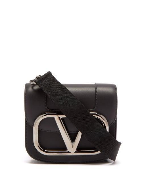 Mens Bags Valentino Garavani - V-logo Leather Cross-body Bag - Mens - Black