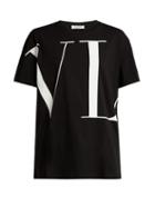 Matchesfashion.com Valentino - Wraparound Logo Print Cotton T Shirt - Womens - Black