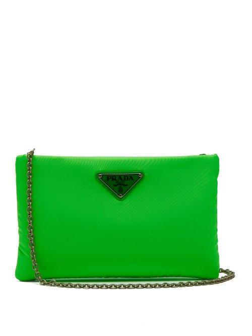 Matchesfashion.com Prada - Nylon Padded Clutch - Womens - Green
