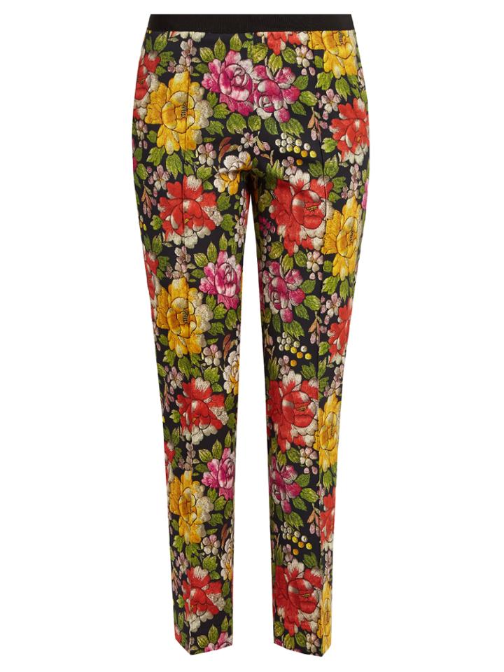Etro Gemma Floral-print Stretch-cotton Trousers