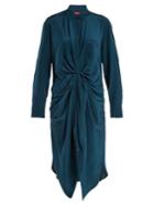 Sies Marjan Georgina Twisted Silk Crepe De Chine Shirtdress
