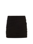 Saint Laurent Ruched Silk-georgette Mini Skirt