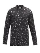 Matchesfashion.com Ksubi - Star And Rose-print Twill Shirt - Mens - Black