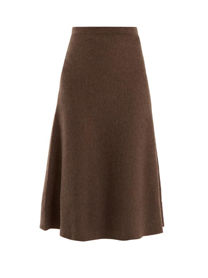 Gabriela Hearst Freddie A-line Wool-blend Midi Skirt