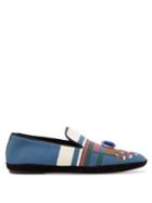 Matchesfashion.com Loewe - Toe Needlepoint-embroidered Loafers - Womens - Green Multi