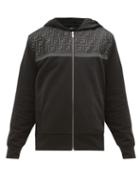 Matchesfashion.com Fendi - Ff Mesh-panel Cotton-blend Hooded Sweatshirt - Mens - Black