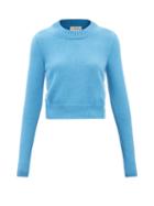 Alexander Mcqueen - Crew-neck Cashmere Sweater - Womens - Blue