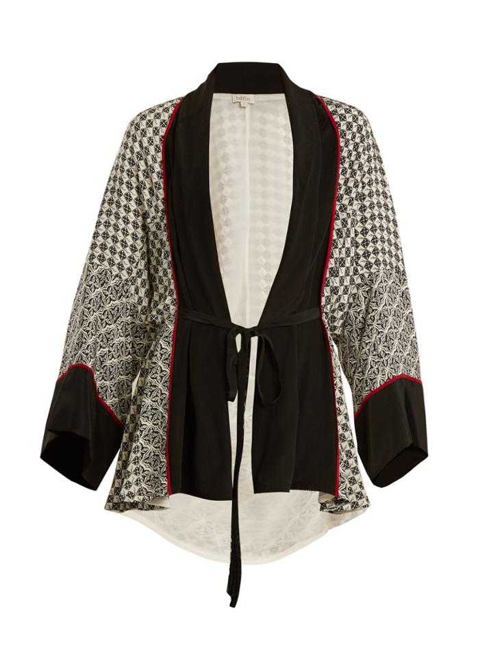 Talitha Scarf-print Silk-crepe Robe