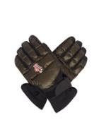 Matchesfashion.com Moncler Grenoble - Embroidered-logo Leather-palm Ski Gloves - Mens - Dark Olive