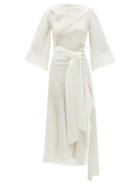 Matchesfashion.com Petar Petrov - Amee Open-back Crinkled Silk-crepe Dress - Womens - Ivory