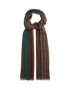 Matchesfashion.com Paul Smith - Artist And Signature-striped Wool Scarf - Mens - Multi