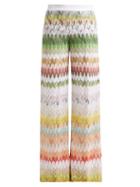 Matchesfashion.com Missoni - Zigzag Knitted Trousers - Womens - White Multi