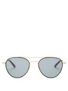 Matchesfashion.com Garrett Leight - San Miguel 50 Aviator Metal Sunglasses - Womens - Black Gold