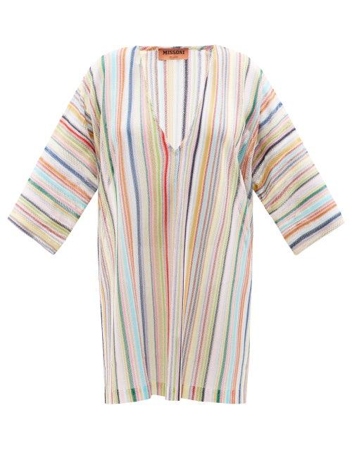 Missoni - Striped Crochet-knit Kaftan - Womens - Multi