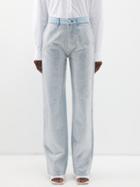 Frame - Crystal-embellished Straight-leg Jeans - Womens - Light Denim