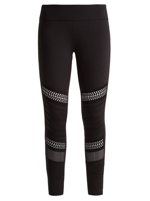 Matchesfashion.com Track & Bliss - Protagonist Mesh Panel Performance Leggings - Womens - Black