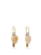 Matchesfashion.com Bottega Veneta - 18kt Gold Plated Hoop And Drop Earrings - Womens - Gold