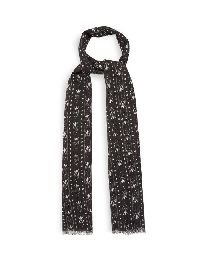 Saint Laurent Chevron Ikat-print Wool-blend Scarf