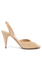 Matchesfashion.com The Row - Swing Suede Slingback Sandals - Womens - Beige