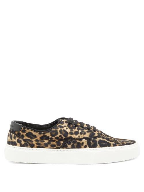 Matchesfashion.com Saint Laurent - Venice Leopard-print Suede Trainers - Mens - Leopard