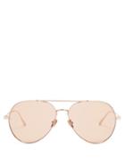 Matchesfashion.com Linda Farrow - Gold Plated Aviator Sunglasses - Womens - Dark Orange
