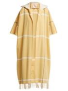 Matchesfashion.com Roksanda - Leisha Hooded Checked Wool Coat - Womens - Yellow