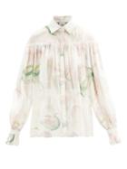 Matchesfashion.com Aje - Impact Floral-print Cotton-poplin Blouse - Womens - White Print