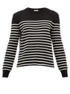 Matchesfashion.com Saint Laurent - Breton Stripe Cotton Blend Sweater - Womens - Black White