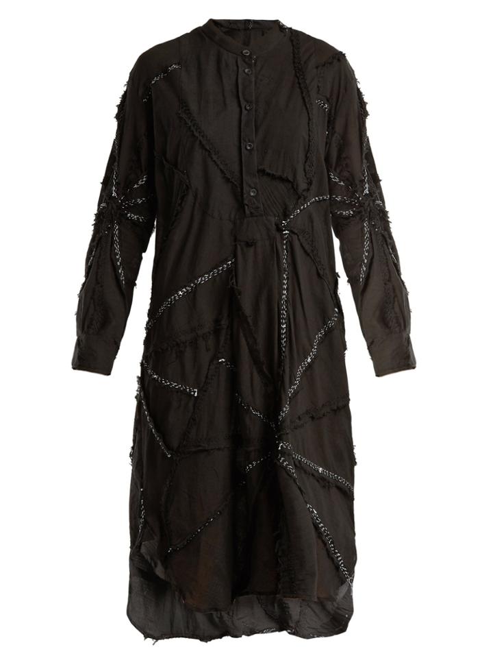 By Walid Contrast-stitch Cotton Dress