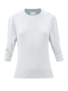 Matchesfashion.com Allude - Puff-sleeve Cashmere Sweater - Womens - Light Blue