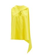 Matchesfashion.com Roksanda - Namida Draped-panel Crepe Top - Womens - Yellow