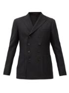 Matchesfashion.com The Gigi - Double-breasted Twill Suit Jacket - Mens - Black