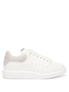 Mens Shoes Alexander Mcqueen - Raised-sole Leather Trainers - Mens - White Slate Gray
