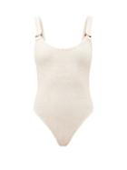 Matchesfashion.com Hunza G - Domino Scoop-neck Crinkle-jersey Swimsuit - Womens - Ivory
