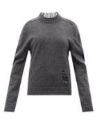 Maison Margiela - Layered Distressed Wool Sweater - Womens - Dark Grey