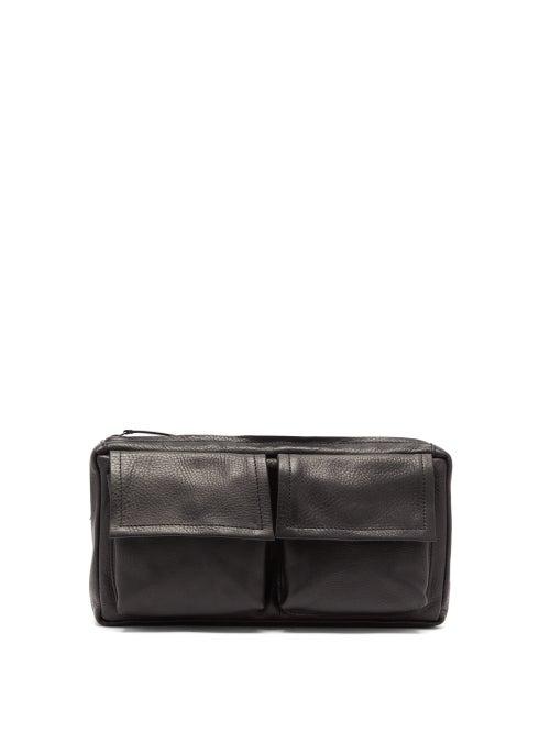 Matchesfashion.com Ann Demeulemeester - Two Pocket Grained Leather Cross Body Bag - Mens - Black