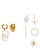 Matchesfashion.com Timeless Pearly - Mismatched 24kt Gold-plated Earrings And Charm Set - Womens - Pearl