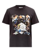 Matchesfashion.com Our Legacy - Box Moto-print Cotton-jersey T-shirt - Mens - Black