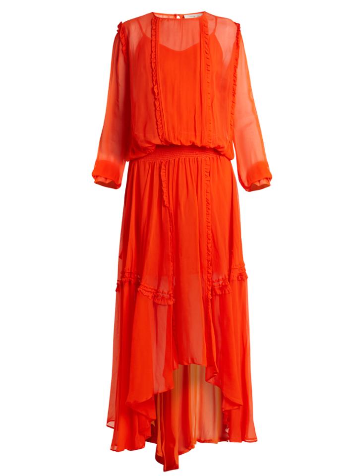 Preen Line Martina Ruffled Crepe De Chine Maxi Dress