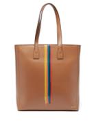 Paul Smith - Striped Leather-trim Recycled-canvas Tote Bag - Mens - Brown