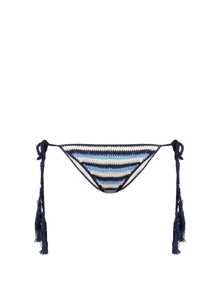 Anna Kosturova Striped Crochet Bikini Briefs