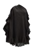 Matchesfashion.com Kalita - Zahara One-shoulder Ruffled Linen Mini Dress - Womens - Black